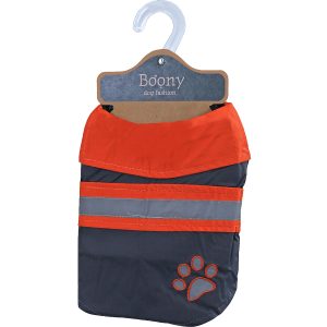 Honden Regenjas 20CM Reflecterend en Waterdicht Grijs en Oranje Kleur Honden Veilig Uitlaten