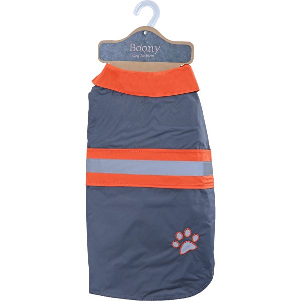 Honden Regenjas 45CM Reflecterend en Waterdicht Grijs en Oranje Kleur Honden Veilig Uitlaten