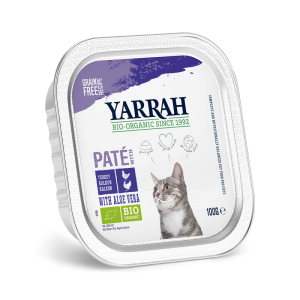 Yarrah Biologisch Natvoer voor Katten - Kip en Kalkoen -100 gram Kuipje