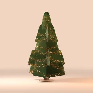 Jingle Tree duurzame design kerstboom van vilt met lichtjes, in maat large, kleur groen