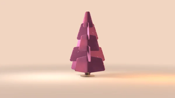 Jingle Tree duurzame design kerstboom van vilt, in maat large, kleur fuchsia